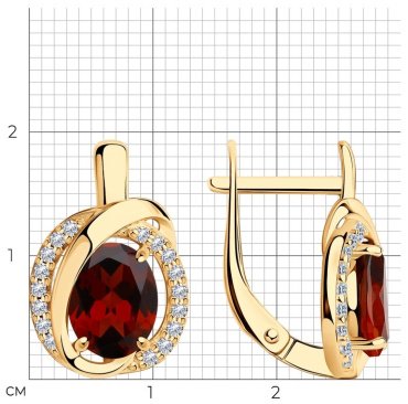 Серьги SOKOLOV 92022533 вес 4.16 г серебро, гранат купить,31647
