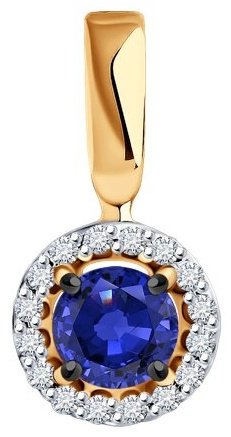 Подвеска Diamant 51-230-01772-1 вес 0.72 г золото, сапфир купить,NaN