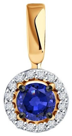 Подвеска Diamant 51-230-01772-1 вес 0.72 г золото, сапфир купить,NaN