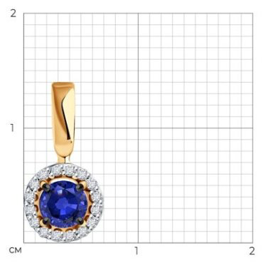 Подвеска Diamant 51-230-01772-1 вес 0.72 г золото, сапфир купить,NaN