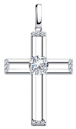 Подвеска Diamant 94-130-01309-1 вес 2.99 г серебро, фианит купить,NaN