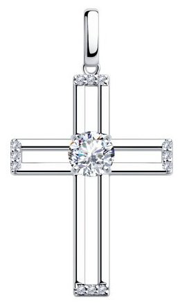 Подвеска Diamant 94-130-01309-1 вес 2.99 г серебро, фианит купить,NaN
