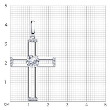 Подвеска Diamant 94-130-01309-1 вес 2.99 г серебро, фианит купить,NaN