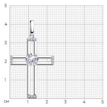 Подвеска Diamant 94-130-01309-1 вес 2.99 г серебро, фианит купить,NaN