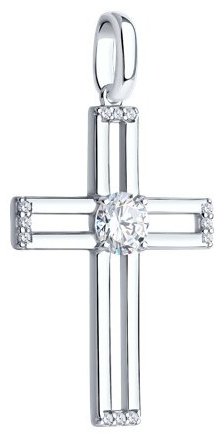 Подвеска Diamant 94-130-01309-1 вес 2.99 г серебро, фианит купить,NaN
