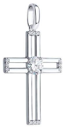 Подвеска Diamant 94-130-01309-1 вес 2.99 г серебро, фианит купить,NaN