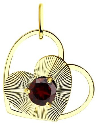 Подвеска Diamant 53-330-01428-2 вес 0.81 г золото, гранат купить,NaN