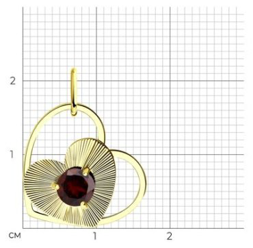 Подвеска Diamant 53-330-01428-2 вес 0.81 г золото, гранат купить,NaN