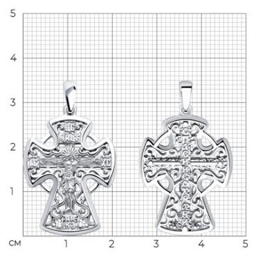 Крестик Diamant 94-131-01898-1 вес 4.19 г серебро, без вставок купить,26676