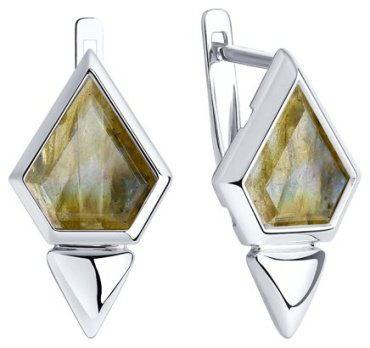 Серьги SOKOLOV 92022323 вес 3.42 г серебро, лабрадорит купить,NaN