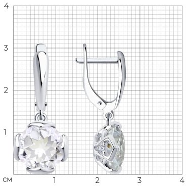 Серьги SOKOLOV 92022046 вес 4.7 г серебро, горный хрусталь купить,32700