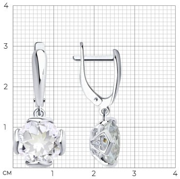 Серьги SOKOLOV 92022046 вес 4.7 г серебро, горный хрусталь купить,32700
