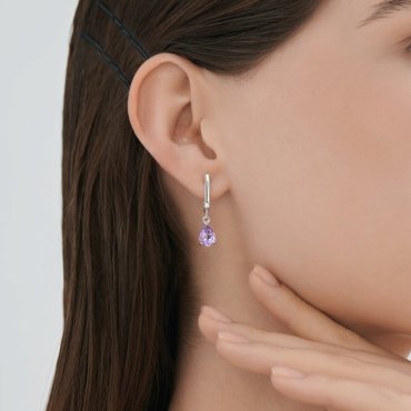 Серьги SOKOLOV 92023152 вес 2.433 г серебро, аметист купить,NaN