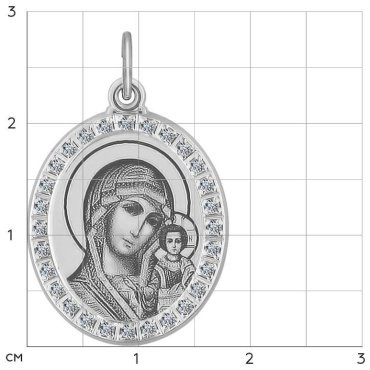 Икона SOKOLOV 94100214 вес 1.74 г серебро, фианит купить,NaN