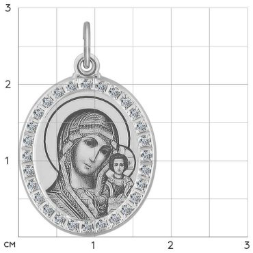 Икона SOKOLOV 94100214 вес 1.74 г серебро, фианит купить,NaN