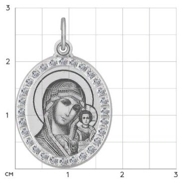 Икона SOKOLOV 94100214 вес 1.74 г серебро, фианит купить,NaN