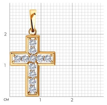 Подвеска Diamant 51-130-02101-1 вес 1.2 г золото, фианит купить,98910