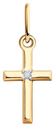 Крестик Diamant 51-230-02126-1 вес 0.39 г золото, бриллиант купить,NaN