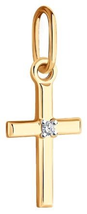 Крестик Diamant 51-230-02126-1 вес 0.39 г золото, бриллиант купить,NaN
