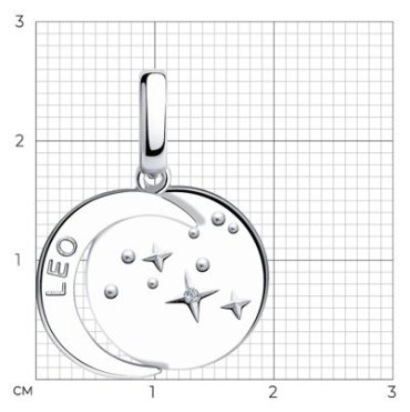 Подвеска SOKOLOV 94032628 вес 3 г серебро, фианит купить,36305