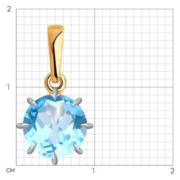Подвеска Diamant 51-330-01765-1 вес 1.21 г золото, топаз купить,111958