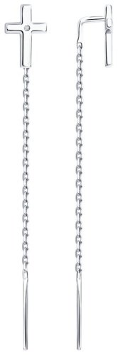 Серьги SOKOLOV 87020097 вес 1.14 г серебро, бриллиант купить,10948