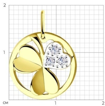 Подвеска Diamant 53-130-00669-1 вес 1.3 г золото, фианит купить,106750
