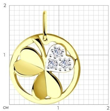 Подвеска Diamant 53-130-00669-1 вес 1.3 г золото, фианит купить,106750