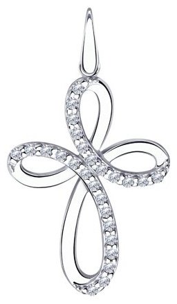 Подвеска Diamant 94-130-01317-1 вес 2.57 г серебро, фианит