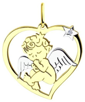 Подвеска Diamant 53-130-00816-1 вес 1.19 г золото, фианит купить,134264