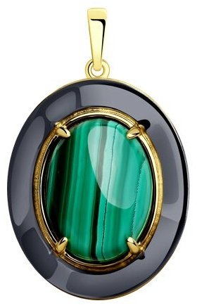Подвеска Diamant 93-330-01752-1 вес 5.17 г серебро, малахит купить,28728