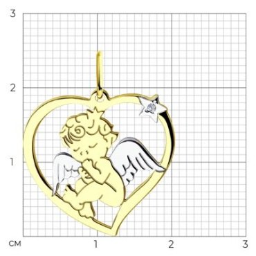 Подвеска Diamant 53-130-00816-1 вес 1.19 г золото, фианит купить,134264
