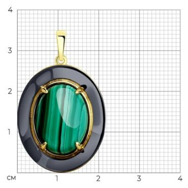 Подвеска Diamant 93-330-01752-1 вес 5.17 г серебро, малахит купить,28728