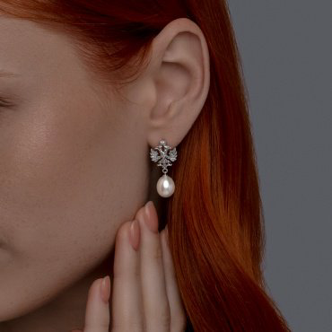 Серьги SOKOLOV 92023076 вес 5.72 г серебро, жемчуг купить,NaN