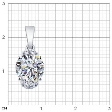 Подвеска SOKOLOV 89030003-1_4 вес 1.4 г серебро, фианит Swarovski купить,19130