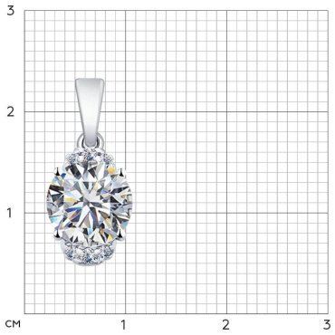 Подвеска SOKOLOV 89030003-1_4 вес 1.4 г серебро, фианит Swarovski купить,19130
