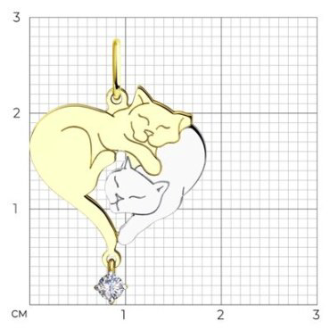 Подвеска Diamant 53-130-00716-1 вес 1.05 г золото, фианит купить,79666