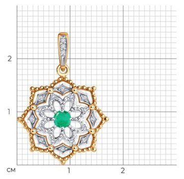 Подвеска Diamant 51-230-02410-1 вес 1.46 г золото, изумруд купить,390255