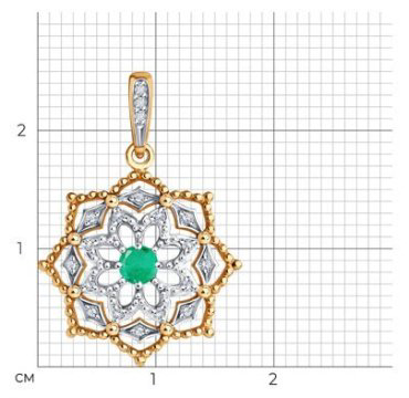 Подвеска Diamant 51-230-02410-1 вес 1.46 г золото, изумруд купить,390255