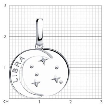 Подвеска SOKOLOV 94032630 вес 3 г серебро, фианит купить,24620