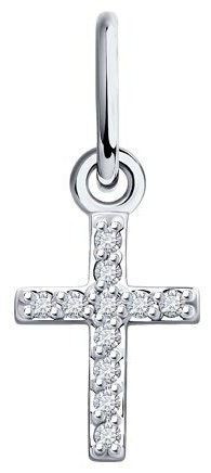 Крестик Diamant 52-230-02206-1 вес 0.28 г золото, бриллиант купить,NaN