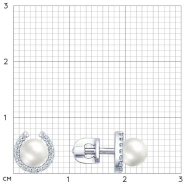 Пусеты SOKOLOV 94021726_skazka вес 2.17 г серебро, жемчуг, фианит купить,NaN