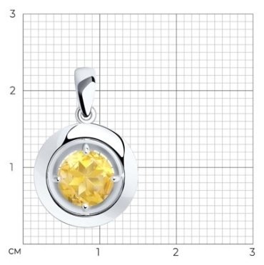 Подвеска Diamant 94-330-00782-3 вес 1.84 г серебро, цитрин купить,NaN