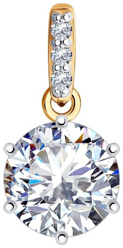 Подвеска SOKOLOV 89030022 вес 1.29 г серебро, фианит Swarovski купить,17047