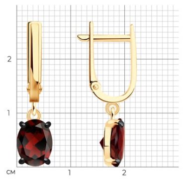 Серьги SOKOLOV 92023167 вес 2.58 г серебро, гранат купить,27700