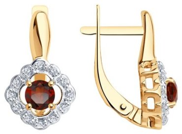Серьги SOKOLOV 92021544 вес 2.59 г серебро, гранат купить,14000