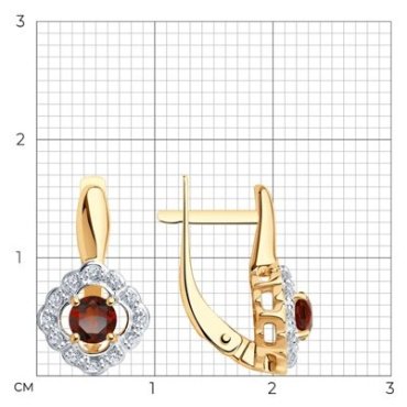 Серьги SOKOLOV 92021544 вес 2.59 г серебро, гранат купить,14000