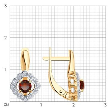 Серьги SOKOLOV 92021544 вес 2.59 г серебро, гранат купить,14000
