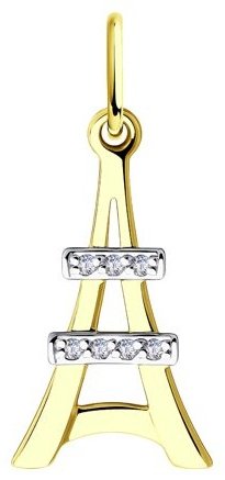 Подвеска Diamant 53-130-00626-1 вес 0.65 г золото, фианит купить,69899