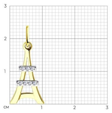 Подвеска Diamant 53-130-00626-1 вес 0.65 г золото, фианит купить,69899